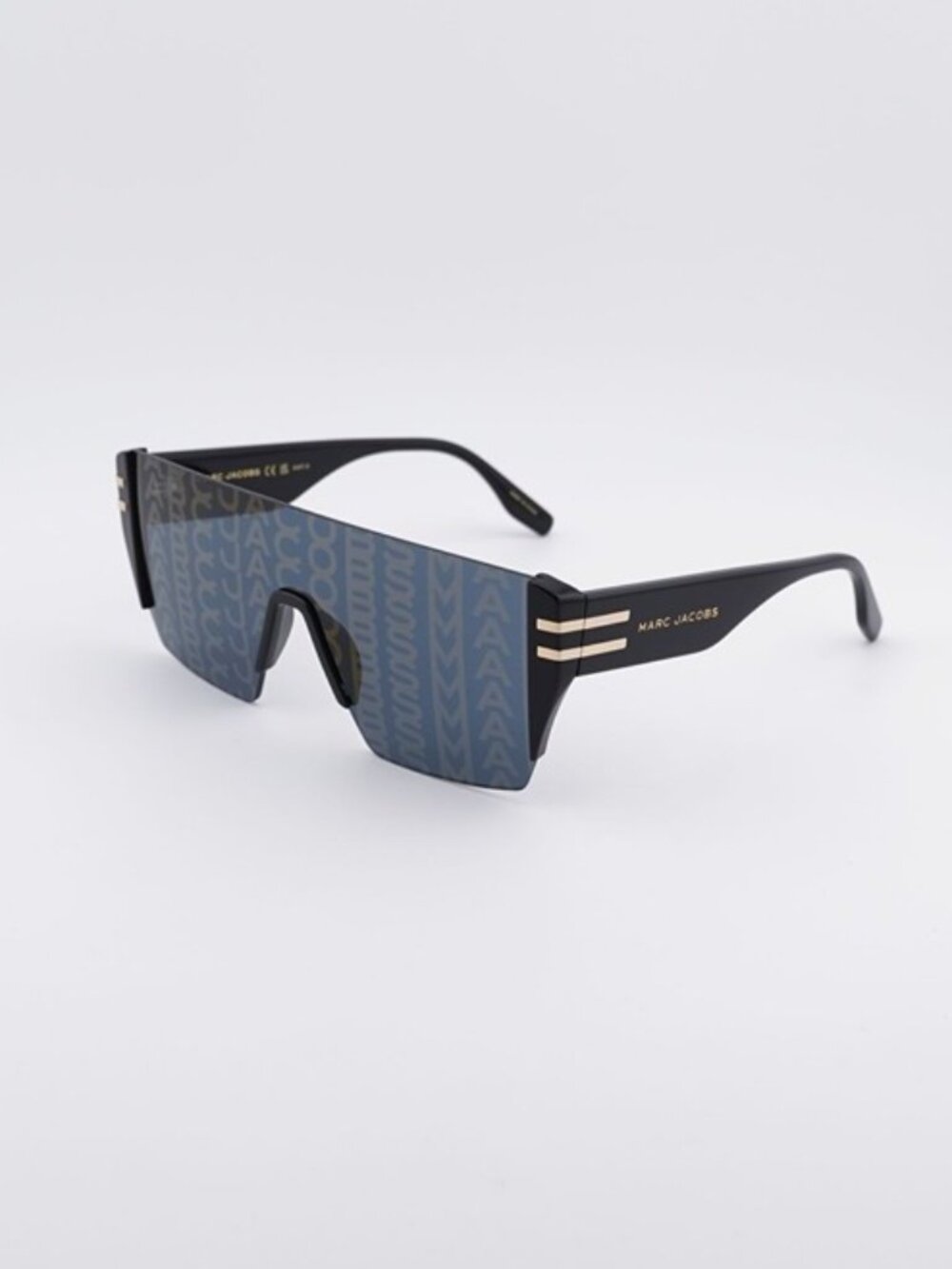 Marc Jacobs MARC 712/S 0NZU 7Y Sunglasses Black Shield Frame, Grey Lenses